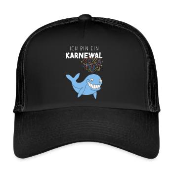 Ich bin ein Karnewal Karneval Konfetti Fastelovend - Trucker Cap - Schwarz/Schwarz - Vorne
