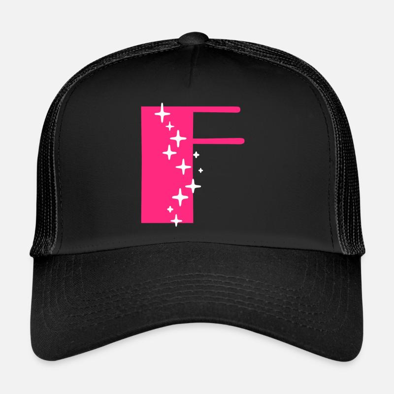 Letter F Glitter Trucker Cap