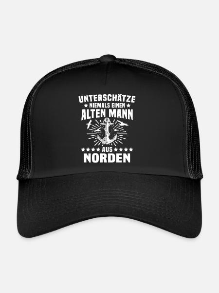 Norden Spruch - Trucker Cap - Schwarz/Schwarz