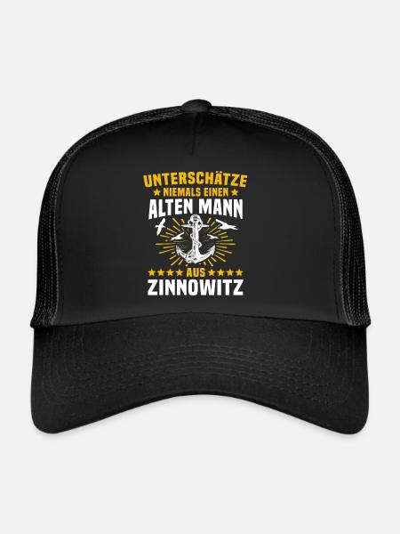 Zinnowitz Unterschätze Zinnowitzer Mann - Trucker Cap - Schwarz/Schwarz