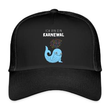 Ich bin ein Karnewal Karneval Konfetti Karnevalfan - Trucker Cap - Schwarz/Schwarz - Vorne
