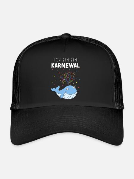 Ich bin ein Karnewal Karneval Kostümersatz - Trucker Cap - Schwarz/Schwarz