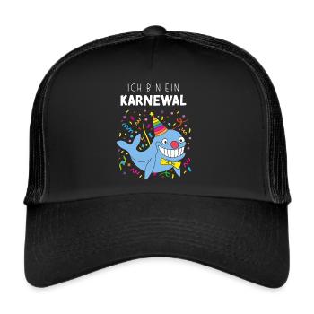 Ich bin ein Karnewal Karneval 5. Jahreszeit Narren - Trucker Cap - Schwarz/Schwarz - Vorne