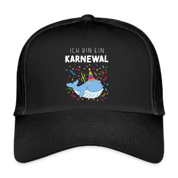 Ich bin ein Karnewal Kölner Karneval Konfetti - Trucker Cap - Schwarz/Schwarz - Vorne