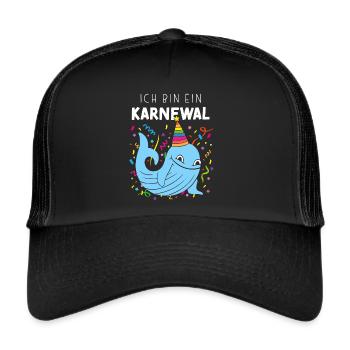 Ich bin ein Karnewal Kölner Karneval Konfetti Jeck - Trucker Cap - Schwarz/Schwarz - Vorne