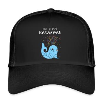 Karneval Fasching Konfetti Karnewal Kostümersatz - Trucker Cap - Schwarz/Schwarz - Vorne