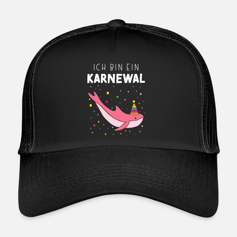 Ich bin ein Karnewal Kölner Karneval Konfetti Wal - Trucker Cap - Schwarz/Schwarz