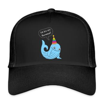 Ich bin ein Karnewal Karneval Fasching Konfetti - Trucker Cap - Schwarz/Schwarz - Vorne
