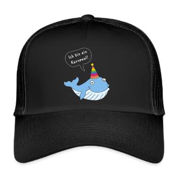 Ich bin ein Karnewal Karneval Konfetti Fastelovend - Trucker Cap - Schwarz/Schwarz - Vorne