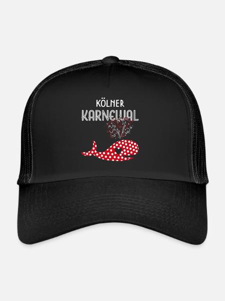 Köln Kölner Karneval Fasching Konfetti Rot Weiß - Trucker Cap - Schwarz/Schwarz