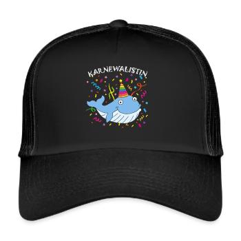 Karnevalist Kölner Karneval Fasching Konfetti - Trucker Cap - Schwarz/Schwarz - Vorne