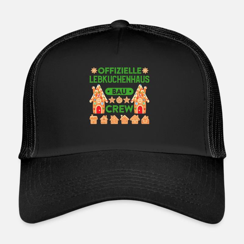 Lebkuchenhaus Bau Crew Weihnachtsbäckerei - Trucker Cap - Schwarz/Schwarz