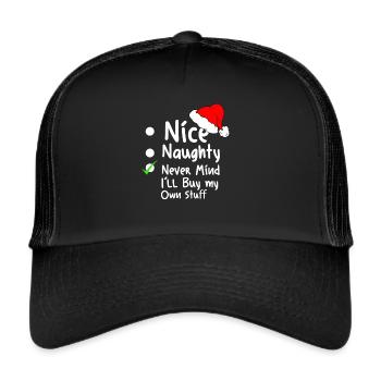 Christmas Santa Claus Gingerbread Reindeer Winter - Trucker Cap - black/black - Front