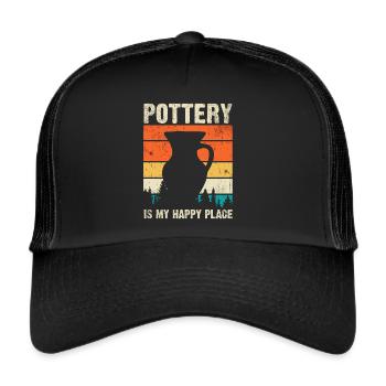 Ceramic Pottery Sculpture - Trucker Cap - black/black - Front