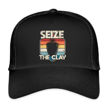 Ceramic Pottery Sculpture - Trucker Cap - black/black - Front