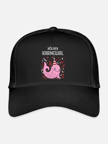 Kölner Karneval Fasching Konfetti Rut un Wiess - Trucker Cap - Schwarz/Schwarz