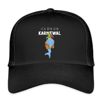 Ich bin ein Karnewal Karneval Fasching Konfetti - Trucker Cap - Schwarz/Schwarz - Vorne