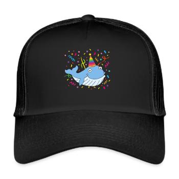 Carnival, Carnival, Confetti, Fool's Cap, Shrove Monday - Trucker Cap - black/black - Front