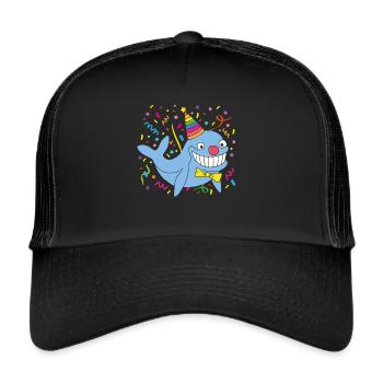 Carnival, Carnival, Confetti, Fool's Cap, Shrove Monday - Trucker Cap - black/black - Front