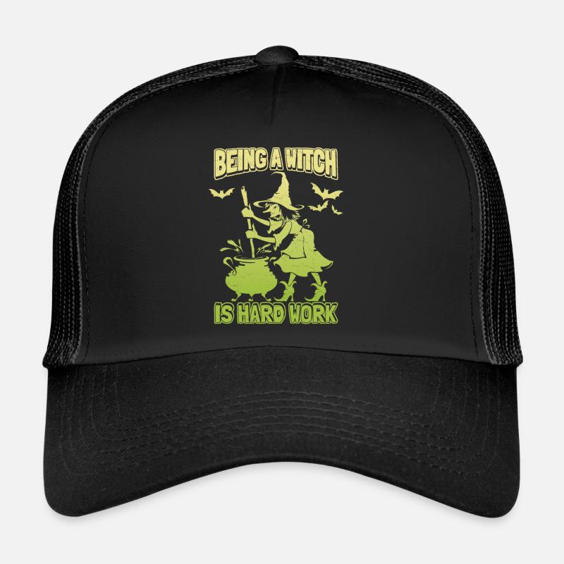 Hexe, Hexenkunst, Witchcraft, Hexengebräu, Spruch - Trucker Cap - Schwarz/Schwarz