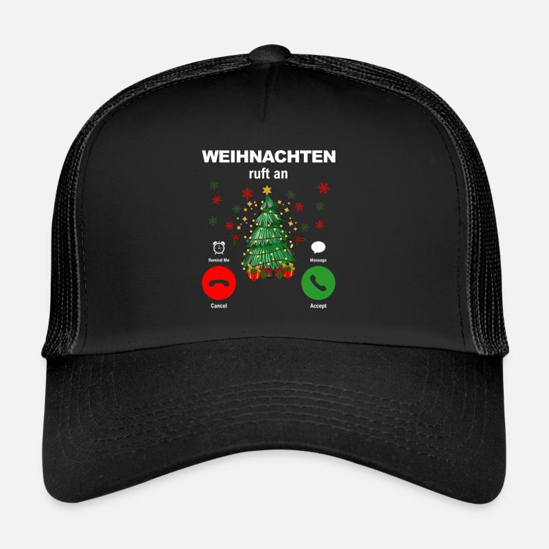 Weihnachten Ruft An Weihnachtsbaum Tannen Trucker Cap