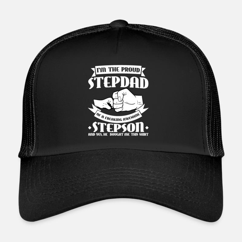 Stiefvater Bonus Vater Stiefvater Geschenk - Trucker Cap - Schwarz/Schwarz