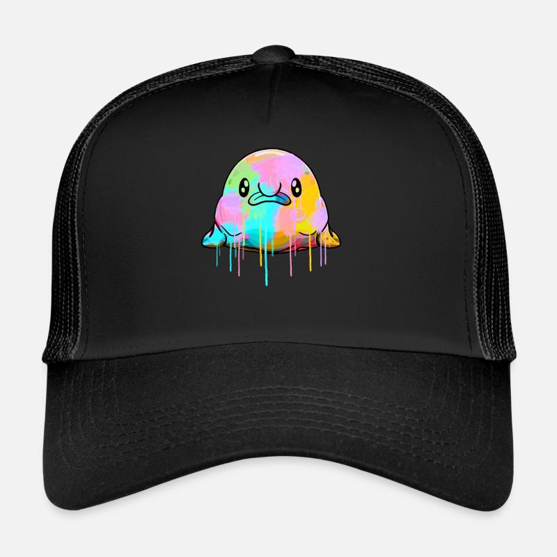 Kawaii Blobfish Dripping Paint Trucker Cap