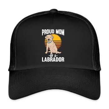 Labrador Chien Labrador Retriever - Casquette trucker  - noir/noir - Devant