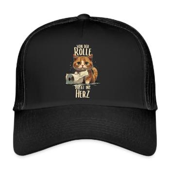 Playful Kitten: Toilet Fun - Trucker Cap - black/black - Front