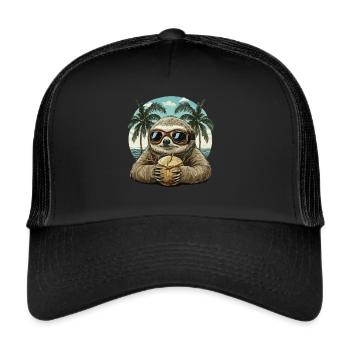 Rêve tropical décontracté : Style paresseux - Casquette trucker  - noir/noir - Devant