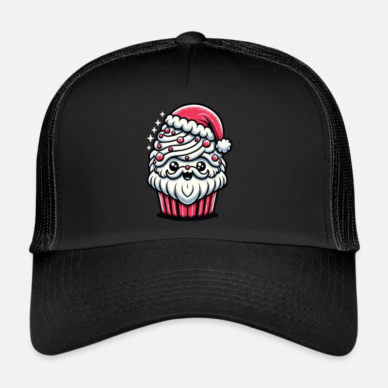 Douce salutation de Noël : Cupcake Santa Casquette trucker 