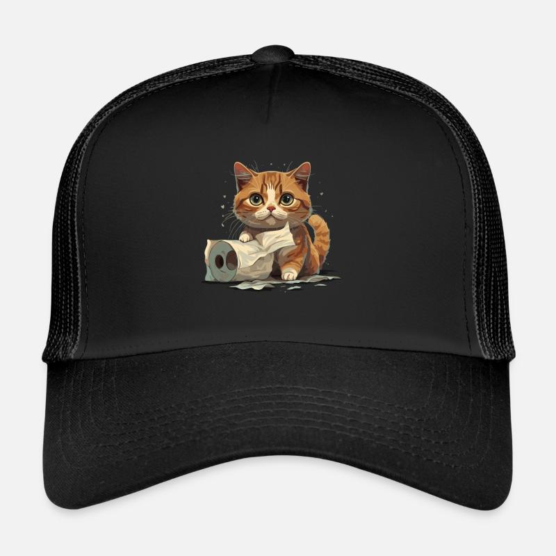 Playful Kitten: Toilet Fun Trucker Cap