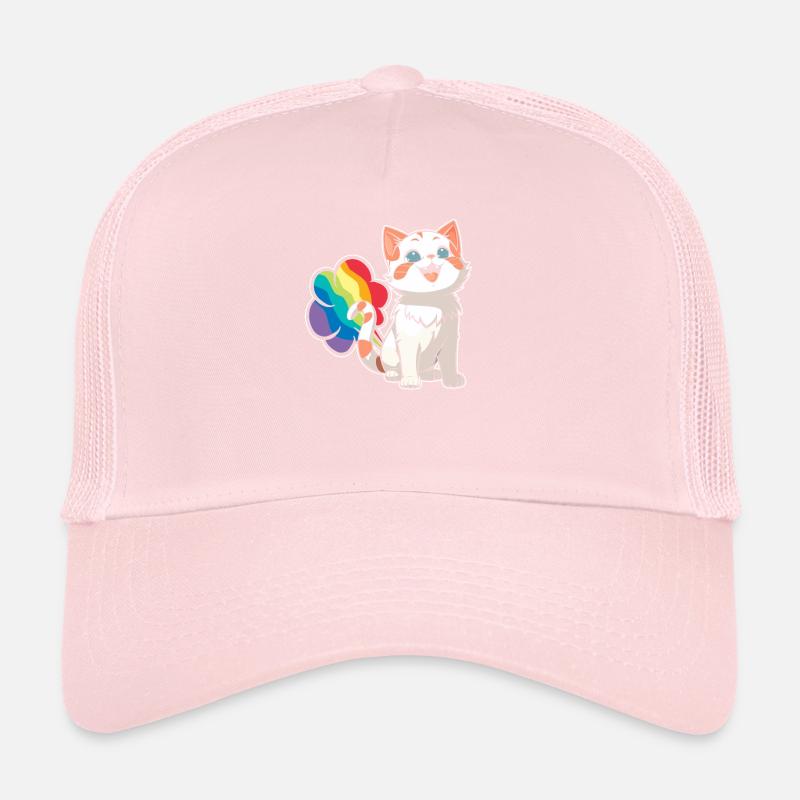 Cat Funny Rainbow Fart Trucker Cap