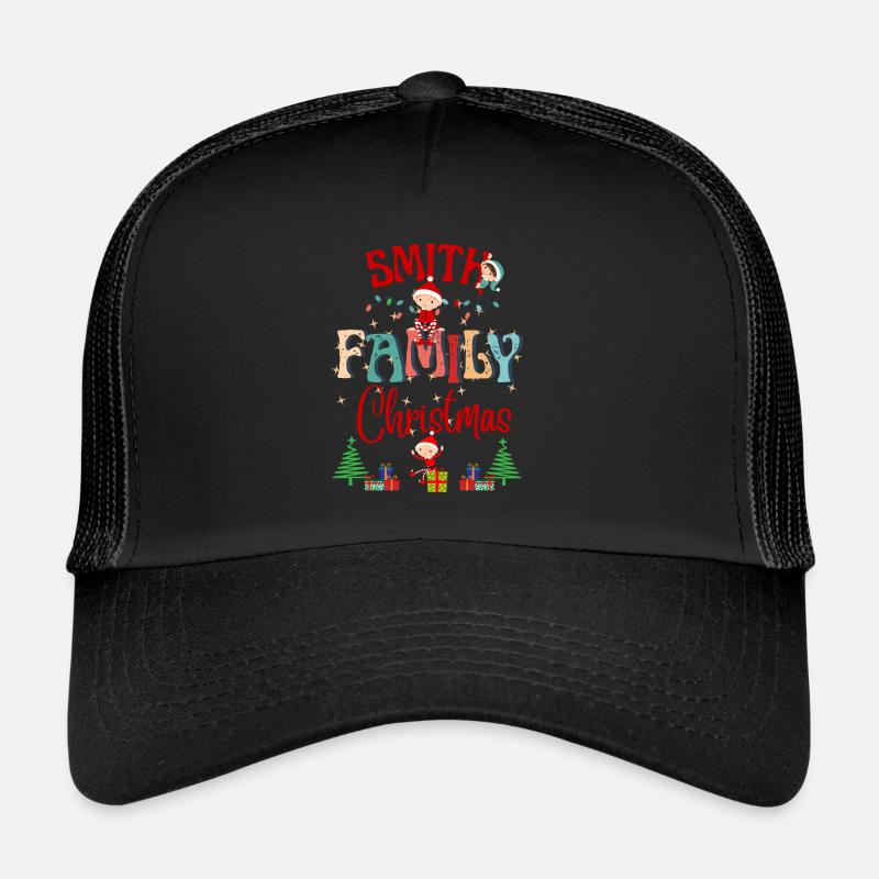 Conception de célébration de Noël de la famille Smith Casquette trucker 