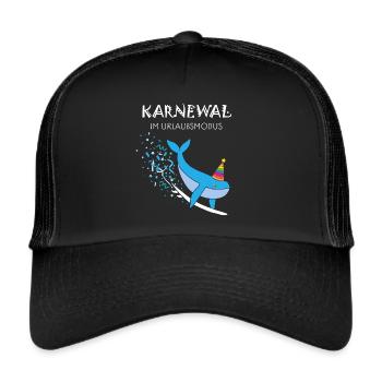 Carnival, Carnival, Confetti, Surfing, Surfer, Surfboard - Trucker Cap - black/black - Front