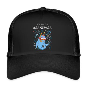 Ich bin ein Karnewal Karneval Konfetti Taucher - Trucker Cap - Schwarz/Schwarz - Vorne