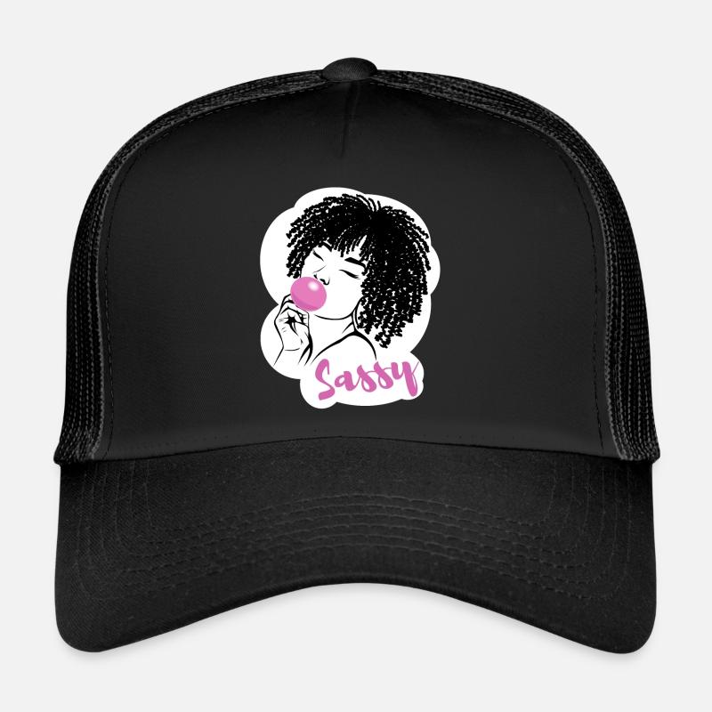 Sassy Chic with Afro Charm Trucker Cap
