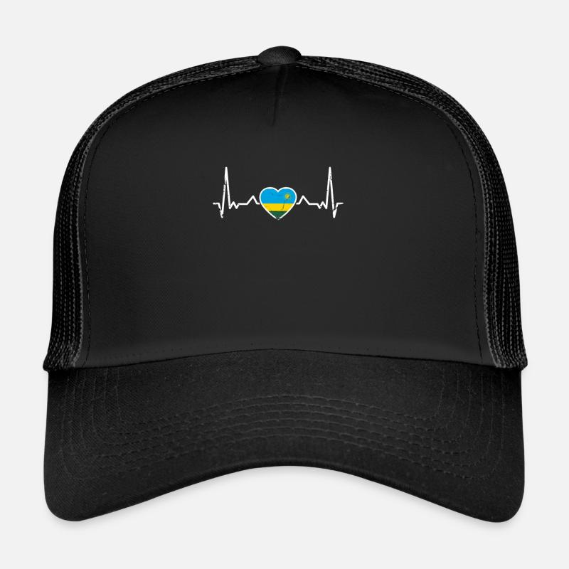 Rwanda Vintage Heartbeat drapeau rwandais Casquette trucker 