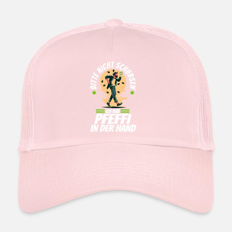 Bitte nicht schubsen ich hab Pfeffi in der Hand Trucker Cap