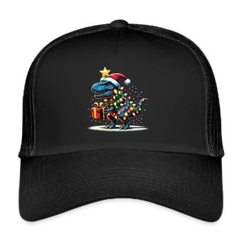 Tree Rex - Dino avec lumières de Noël - Casquette trucker  - noir/noir - Devant
