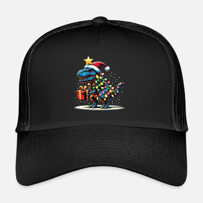 Tree Rex - Dino with Christmas Lights Trucker Cap
