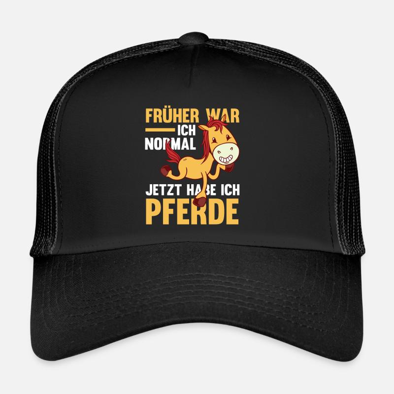 Pferd Reiten Bauernhof Bauer Pferdebesitzer Pferde - Trucker Cap - Schwarz/Schwarz