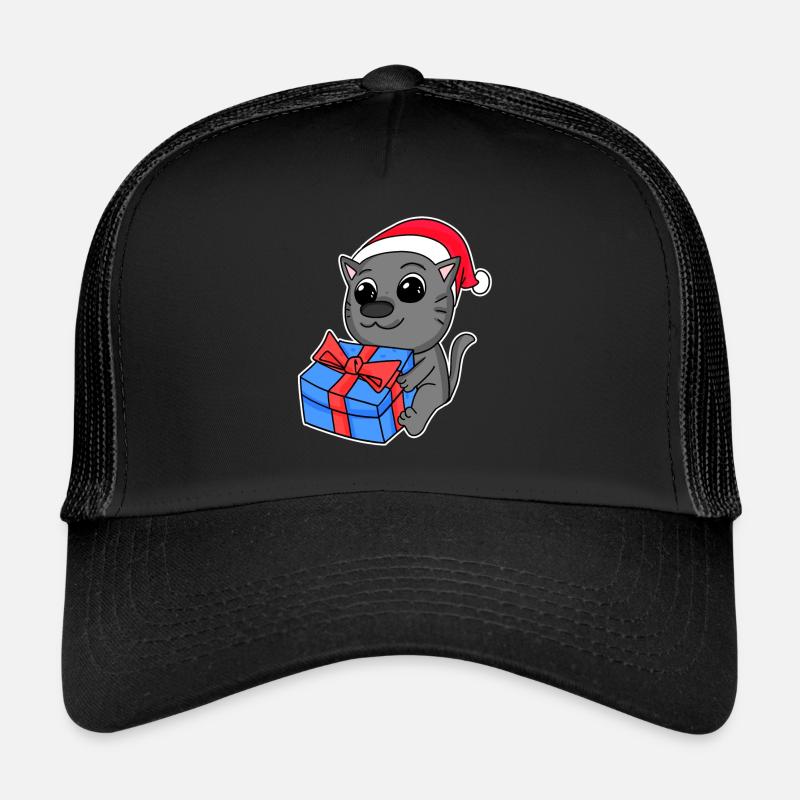 Chat Noël Casquette trucker 