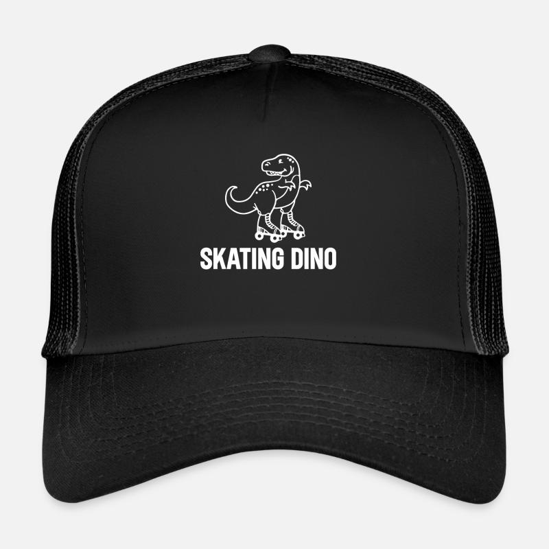 Roller Skater Dino Roller Skating Dinosaur - Trucker Cap - Schwarz/Schwarz