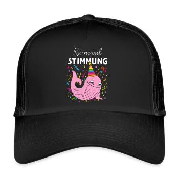 Karneval Fasching Konfetti Fasnacht Fastelovend - Trucker Cap - Schwarz/Schwarz - Vorne