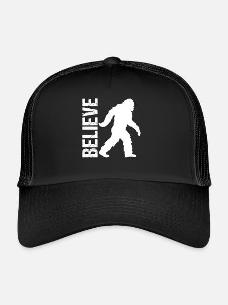 Believe Bigfoot Existence Mystery Gift - Trucker Cap - black/black - Front