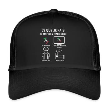 italie temps libre cadeau - Casquette trucker  - noir/noir - Devant