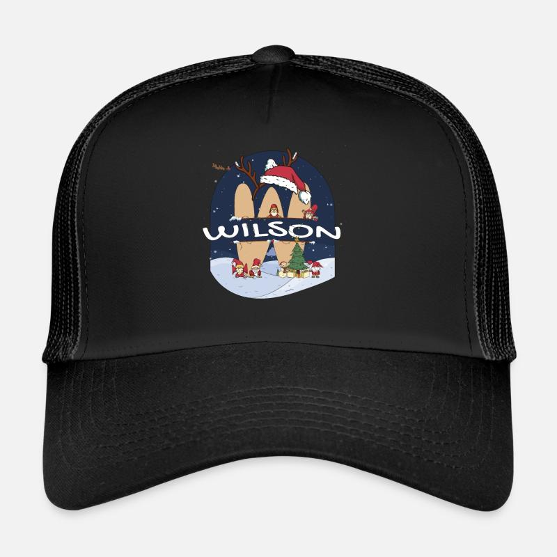 Impressionnant Wilson nom w chapeau de père Noël dans le thème de Noël Casquette trucker 