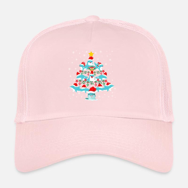 Dolphin Christmas Tree Trucker Cap