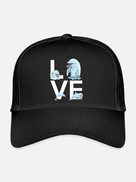 L’amour des dauphins - Casquette trucker  - noir/noir - Devant
